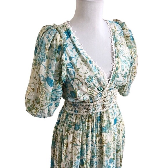 New Rococo Sand Elan midi Dress Teal size S - Picture 10 of 15